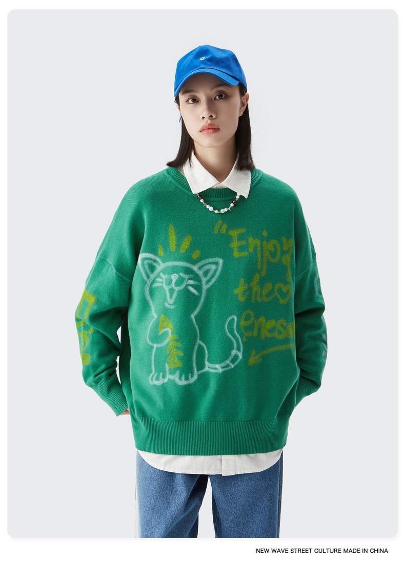 Men Women Knit Sweater Jumper Pullovers Cardigan Tops Unisex Sweatshirts