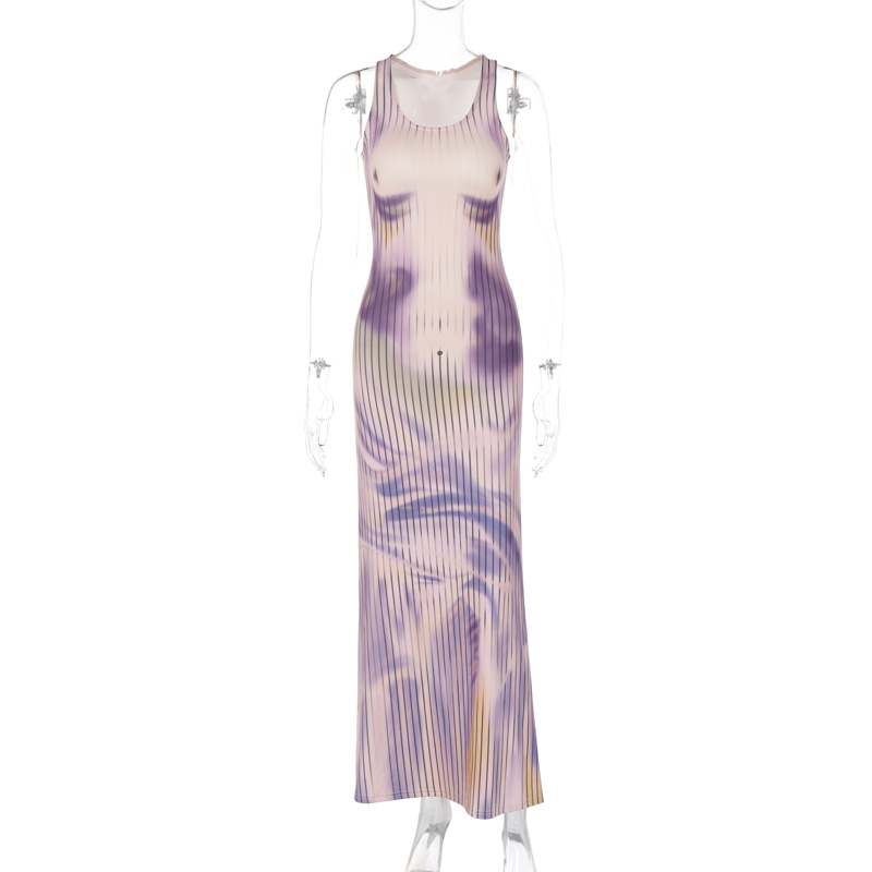 Fashion Sexy Printed Slim Sleeveless Dress