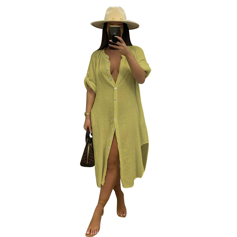 Summer Hoodie Sexy Bamboo Knot Lining Casual Beach Dress