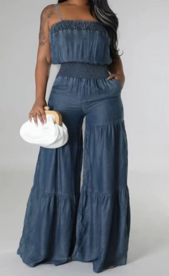 Fashion bra denim one-piece Bloomers