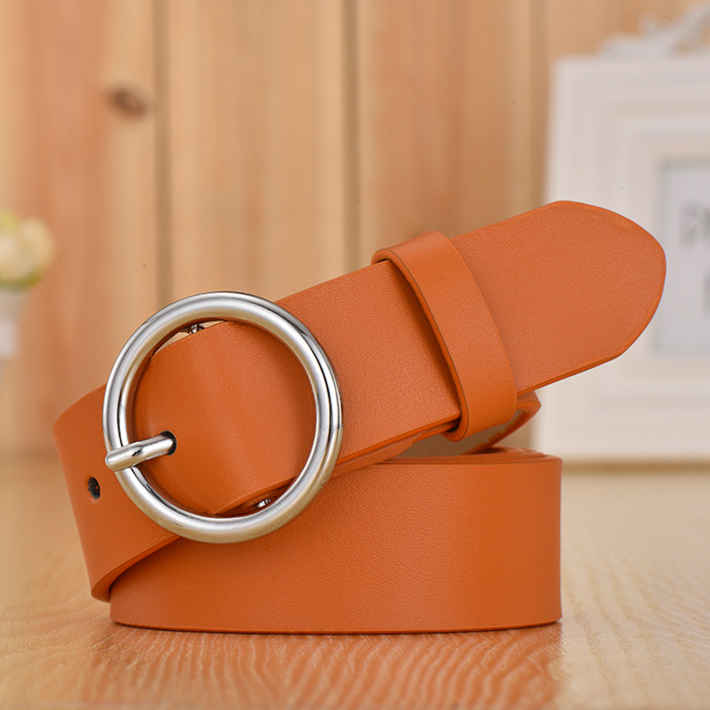 Women Men Belt 3.8 cm Cowhide Leather Buckle Belt Unisex