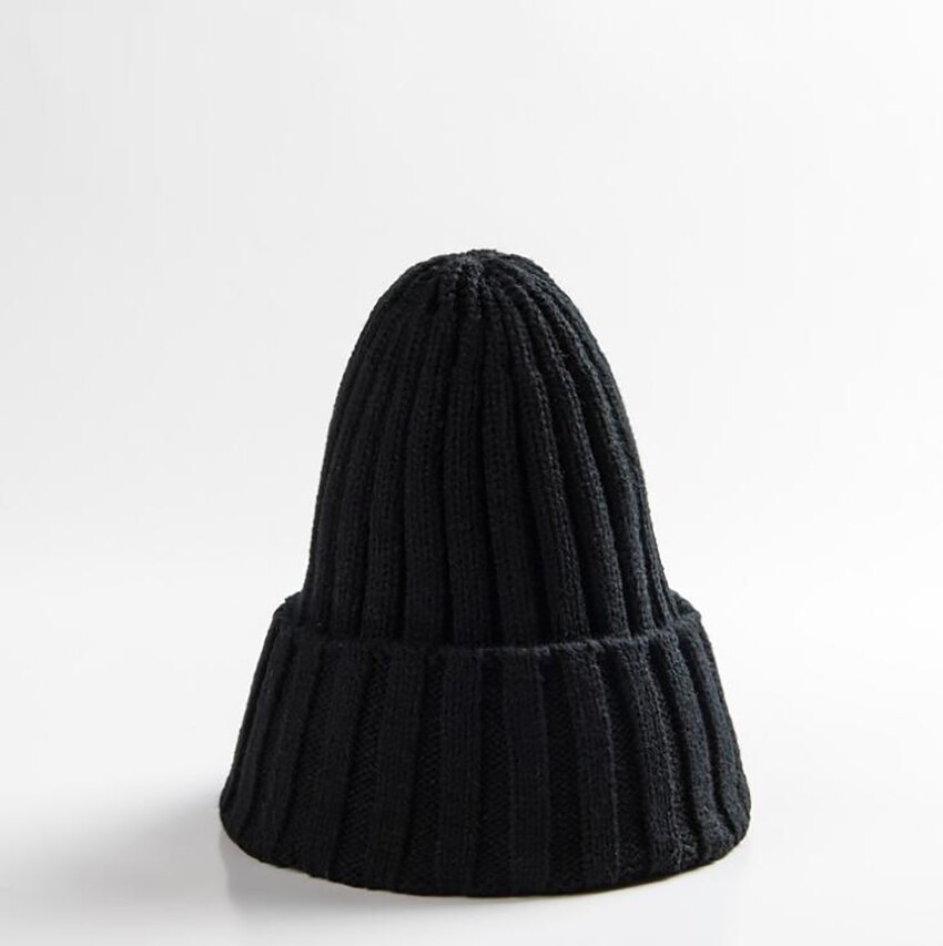 Men Women Beanie Hat Winter Wool Knitted Baggy Pull On Soft Caps