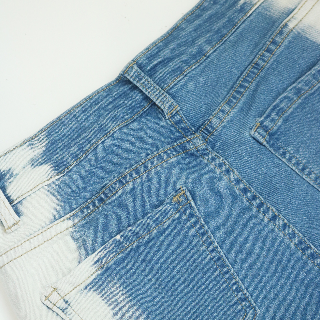 Stretch gradient color blocking micro flare buttocks sexy jeans