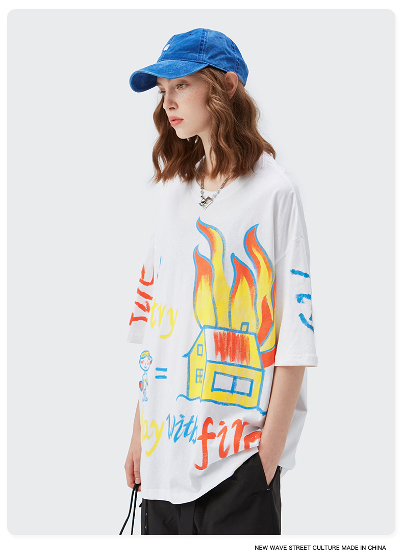 Summer Men Women Short Sleeve T-shirt Tee Pullover Tops Unisex Sweatshirt
