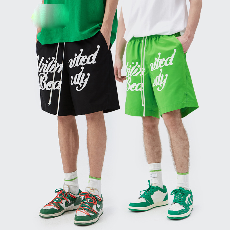 Men Boys Shorts Streetwear Bottoms Half Pants Sports Outfit Running Sweatsuit Trunks