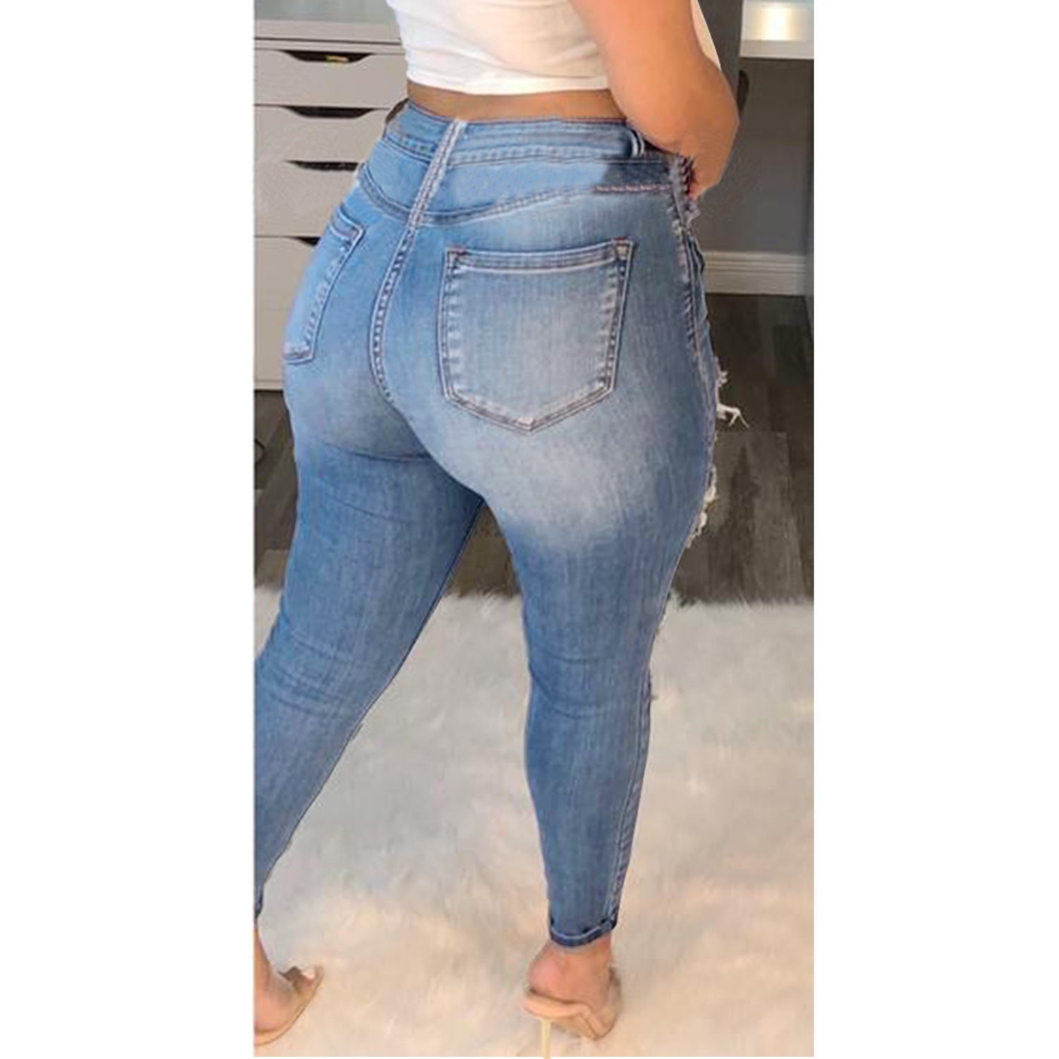 Fashion sexy jeans with holes