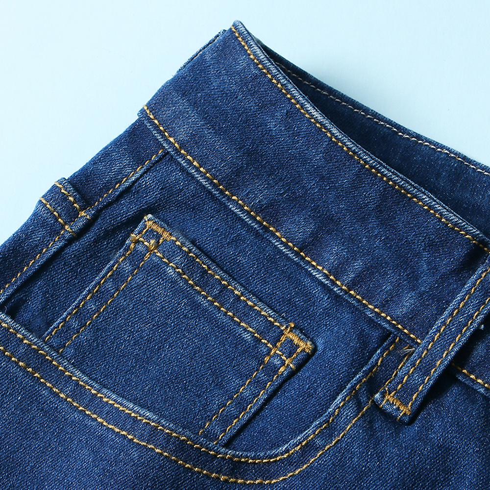 Slim denim wide leg pants