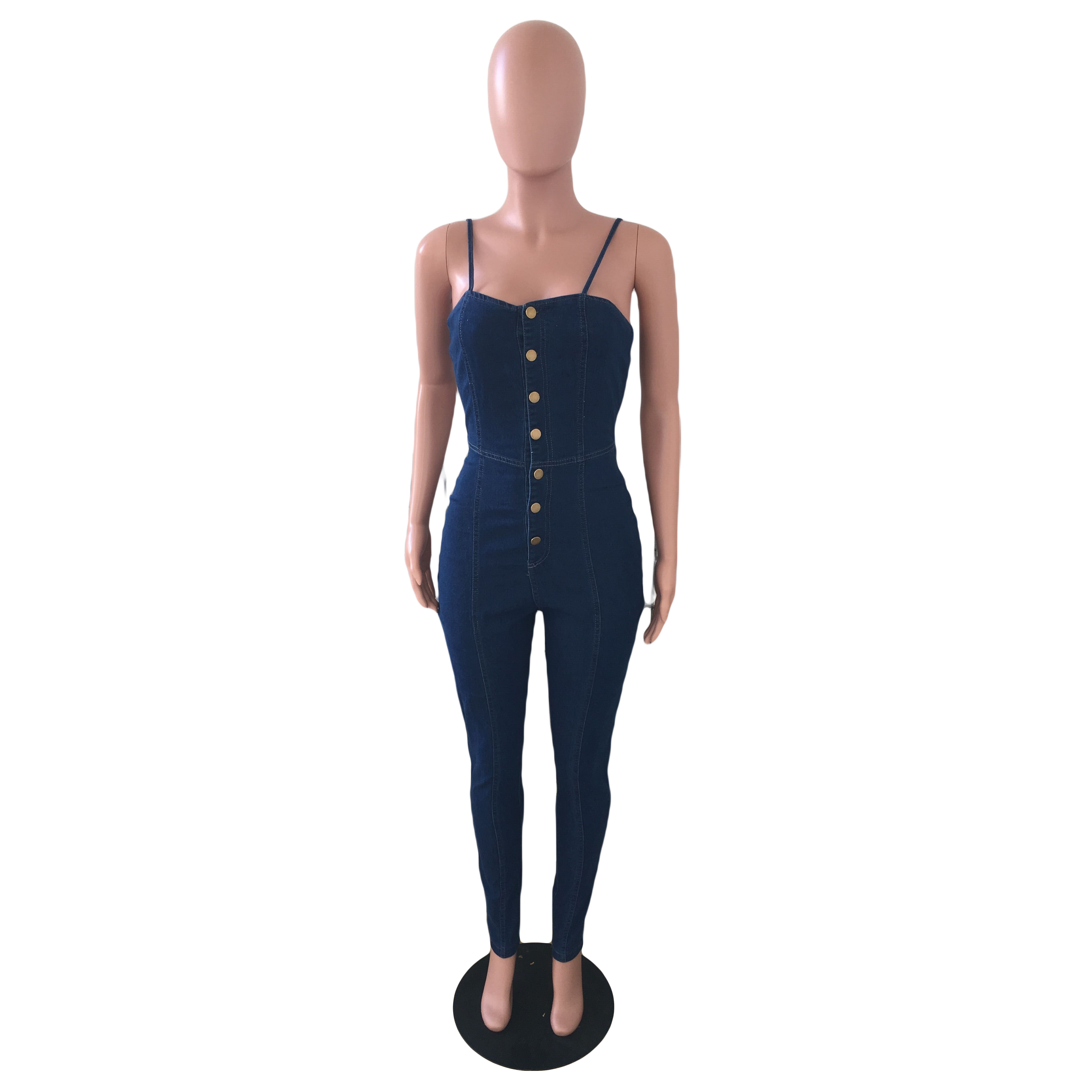 Fashion slim denim Jumpsuit