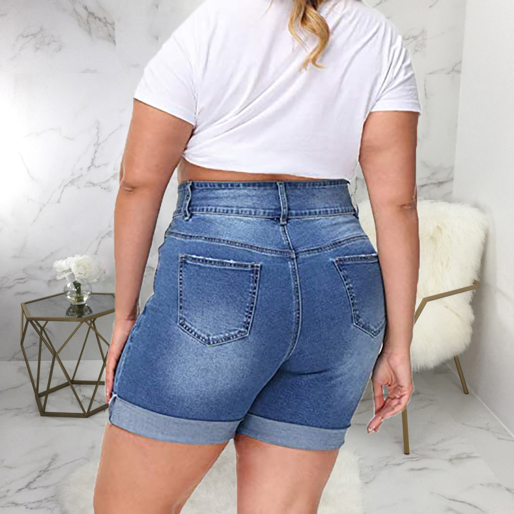 Fashion hand worn denim straight pants