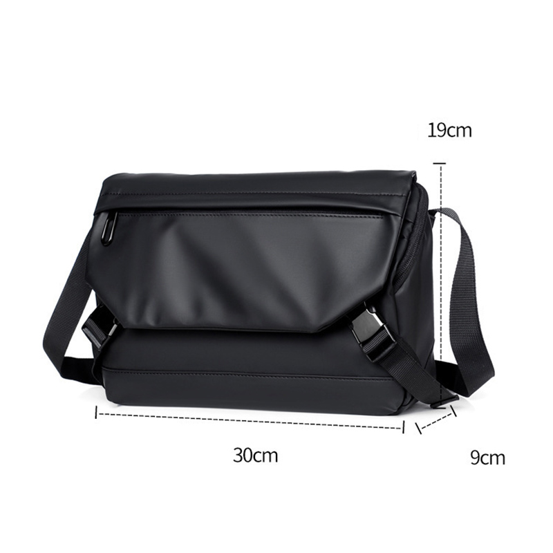 Men Messenger Shoulder Bag Leather Black Cloth Crossbody Sling Handbags Business Houlder Bag