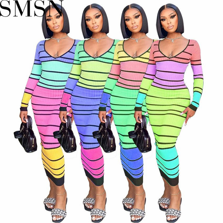 Plus Size Dress European and American sexy V neck slim autumn and winter dress