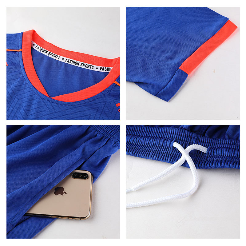 Men Boy Football Jersey Uniform Soccer Training Set Clothes Shirt Club Team Women