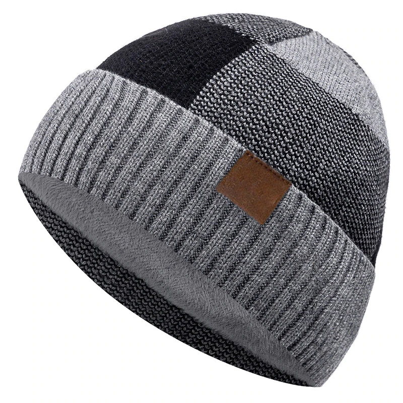 Men Women Beanie Hat Winter Wool Knitted Baggy Pull On Soft Caps
