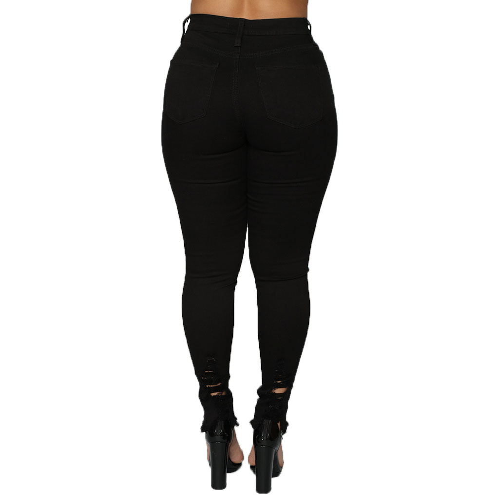 Sexy hole wash slim stretch jeans Leggings
