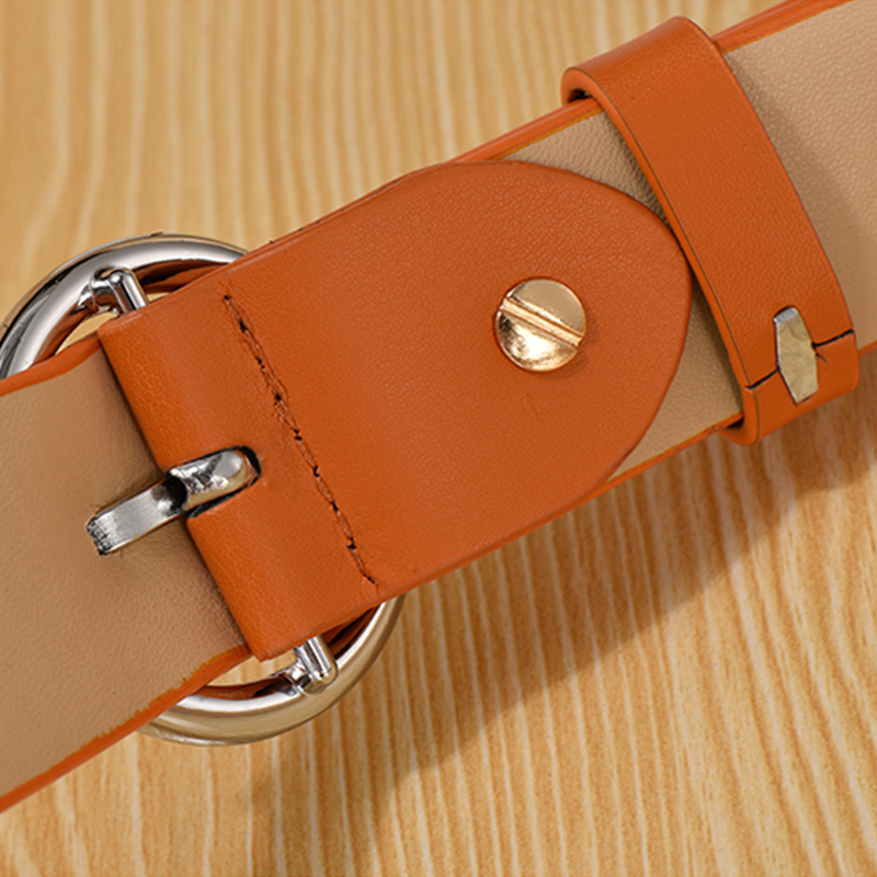 Women Men Belt 3.8 cm Cowhide Leather Buckle Belt Unisex