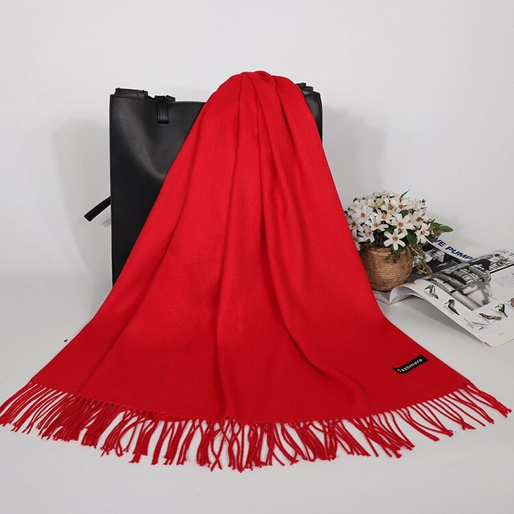 Women Men Logo Scarf Wool Cashmere Scarves Shawl Blanket Wrap Knit
