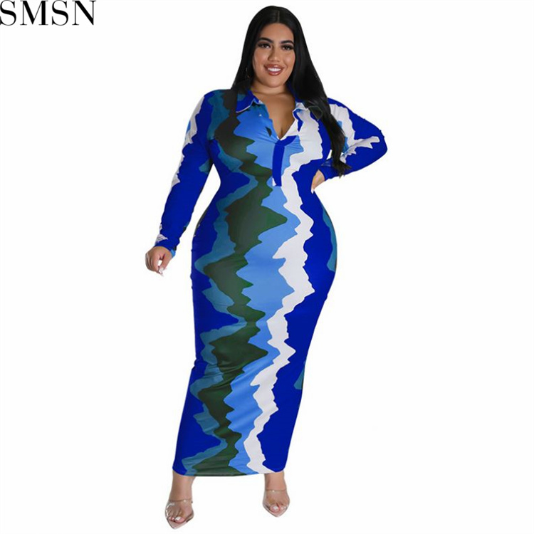 Plus Size Dress large size fall women clothing wholesale supply collar placket open chest dress