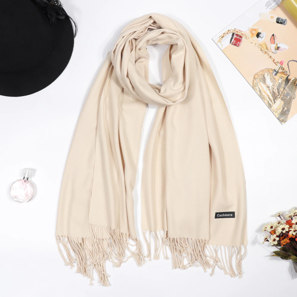 Women Men Logo Scarf Wool Cashmere Scarves Shawl Blanket Wrap Knit