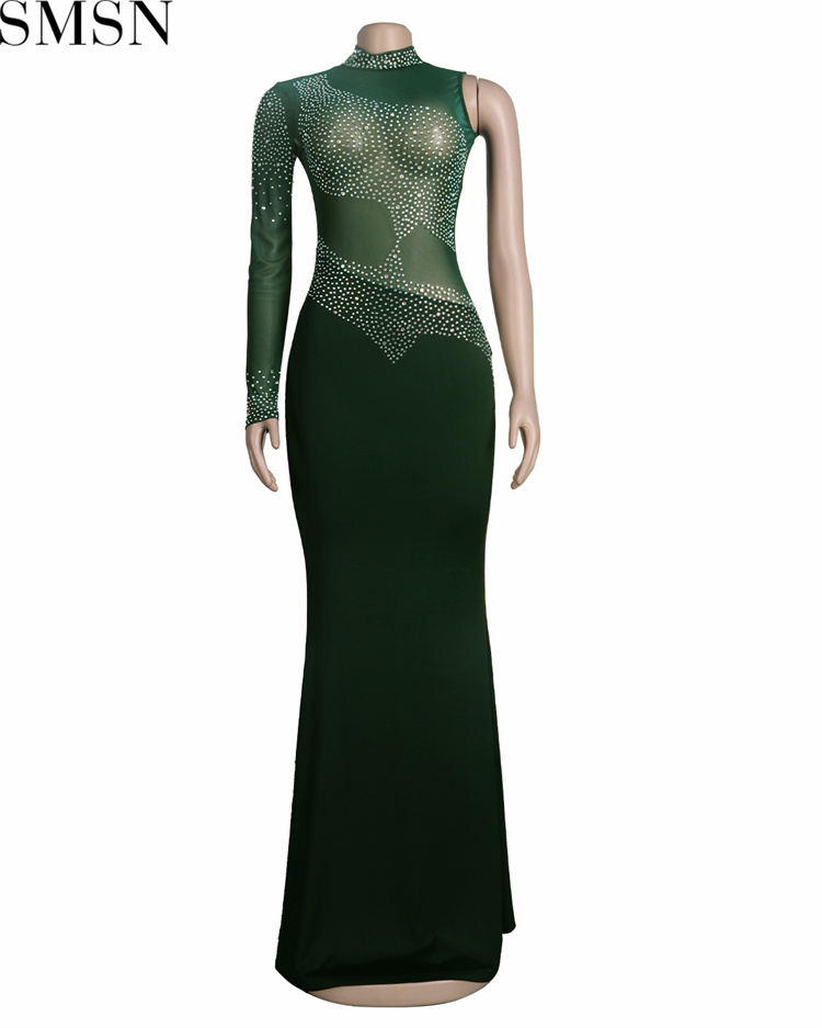 Evening Dresses 2022 Amazon Rhinestone Mesh Slim Fit Dress