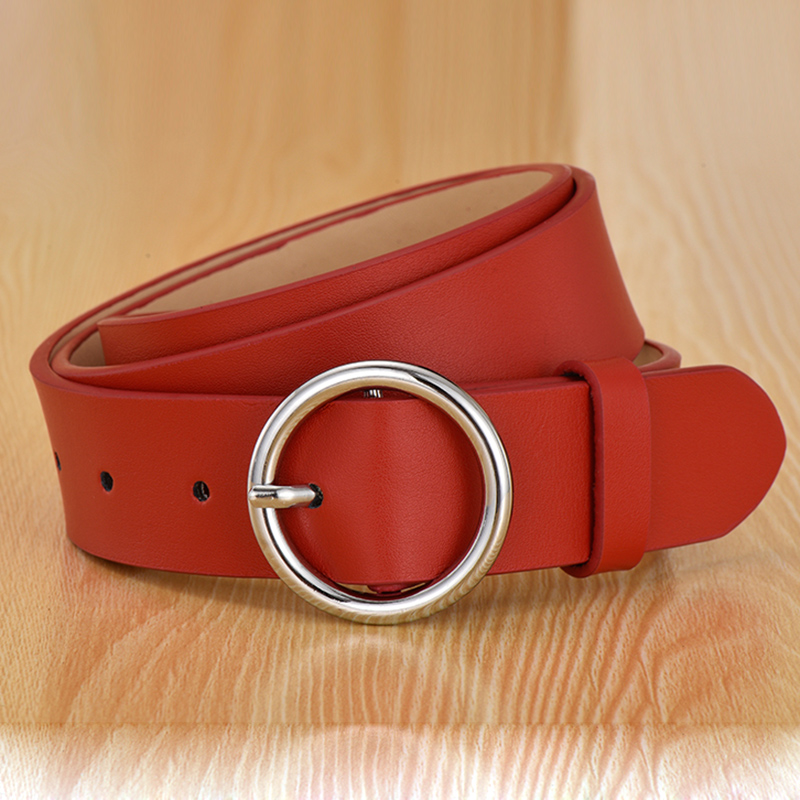 Women Men Belt 3.8 cm Cowhide Leather Buckle Belt Unisex