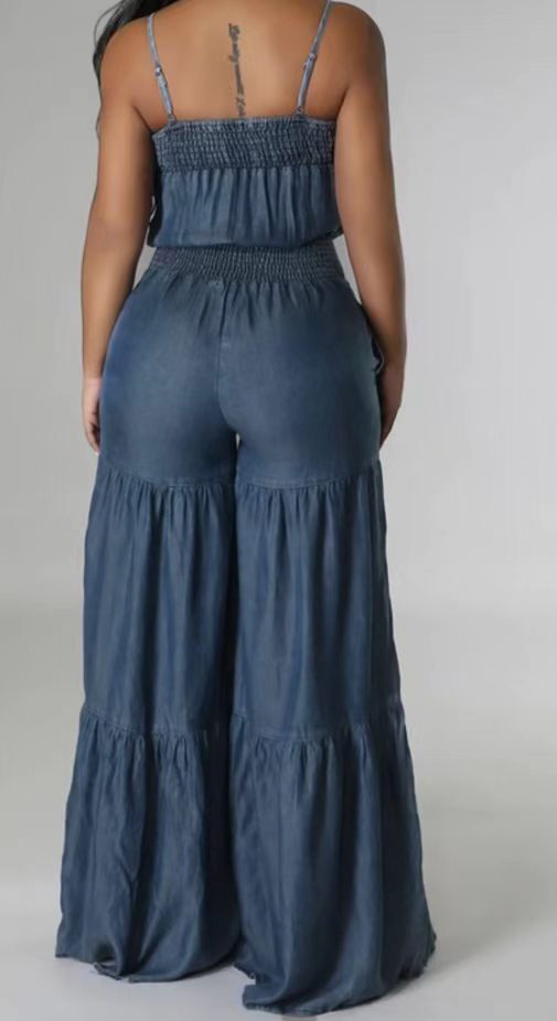 Fashion bra denim one-piece Bloomers