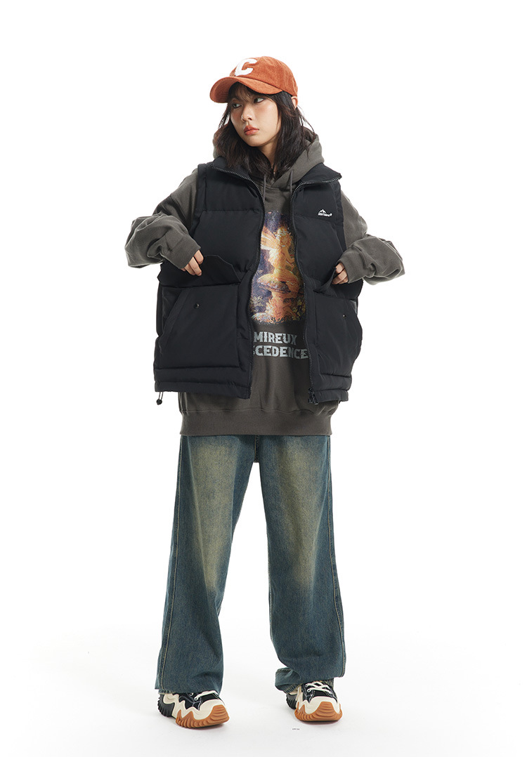 Women Men Down Vest Sleeveless Waistcoat Jacket Coat Winter Casual Parkas