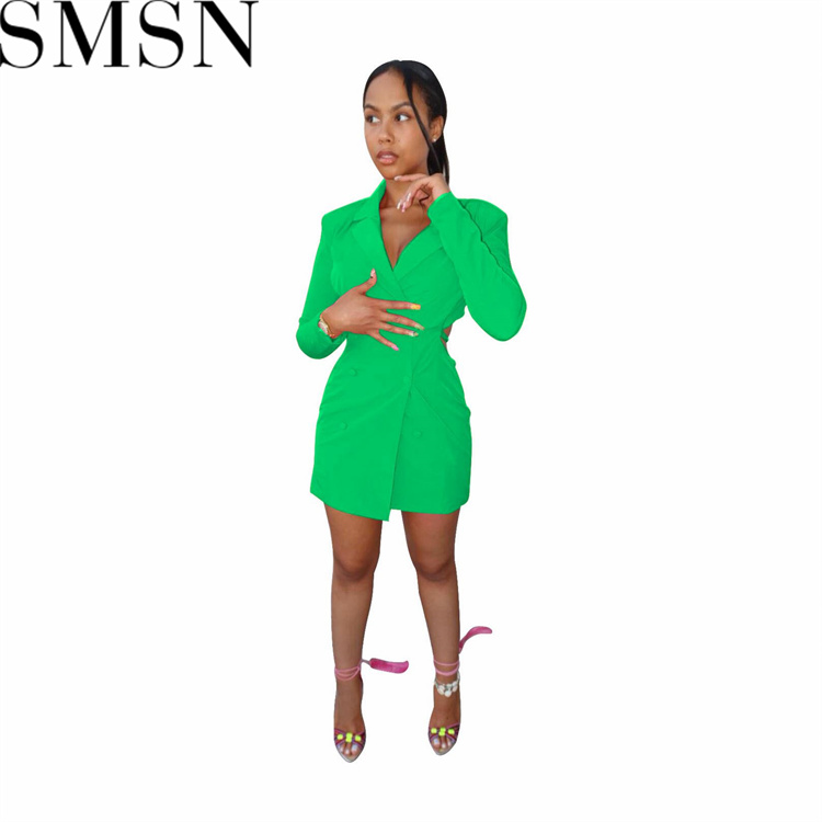 Plus Size Dress Amazon fashion casual autumn and winter suit collar backless dress