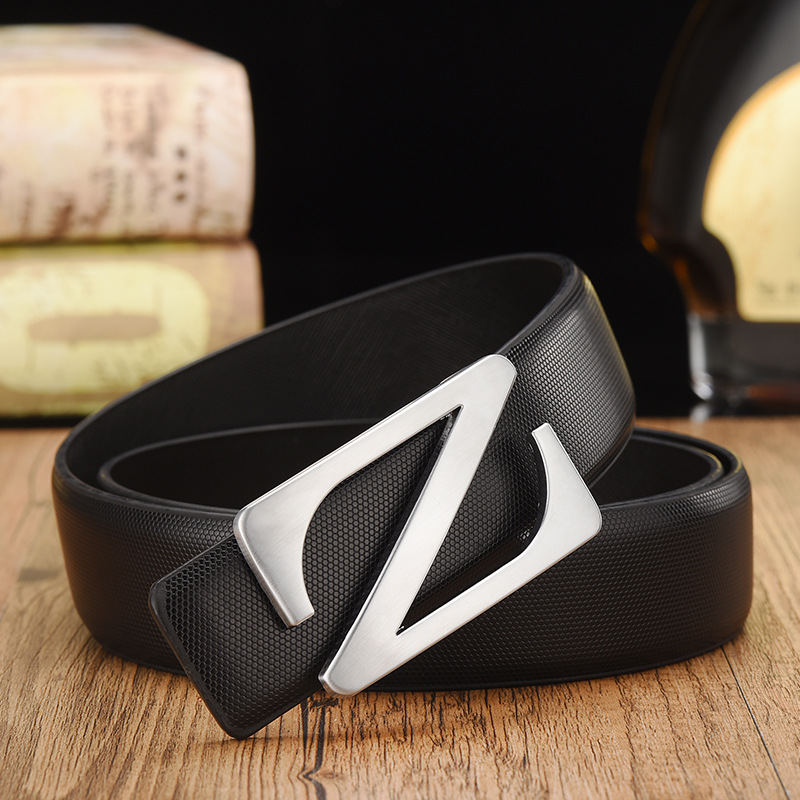 Women Men Belt 3.5 cm Cowhide Leather Buckle Belt Unisex Waistband Waist Strap