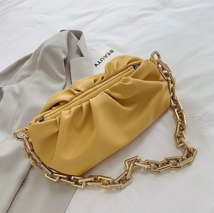 SWDF Day Clutch Thick Gold Chains dumpling Clip Purse Bag