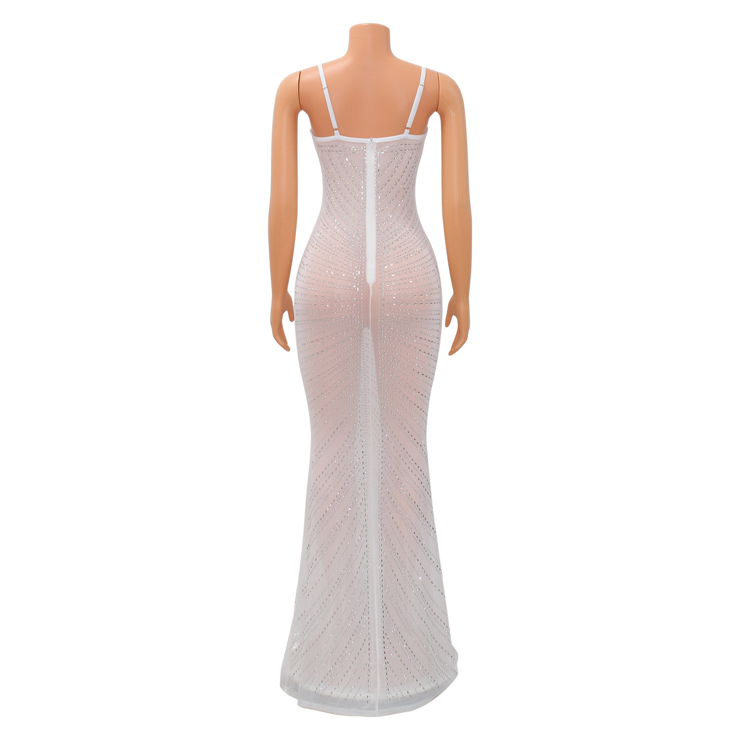 Sexy Mesh Hot Diamond Nightclub Strap Dress