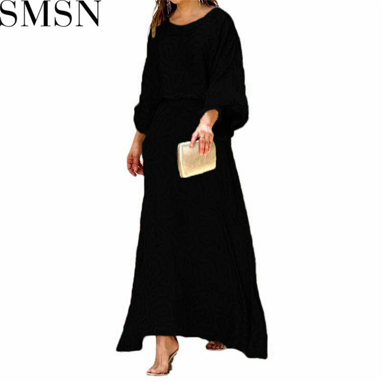 Casual Dress summer New loose plus size print long sleeved top high waist long dress
