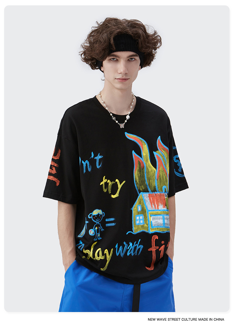 Summer Men Women Short Sleeve T-shirt Tee Pullover Tops Unisex Sweatshirt