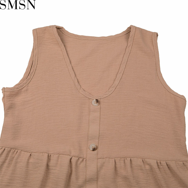 Casual Dress 2022 New Amazon ebay Fashion casual V neck solid color dress