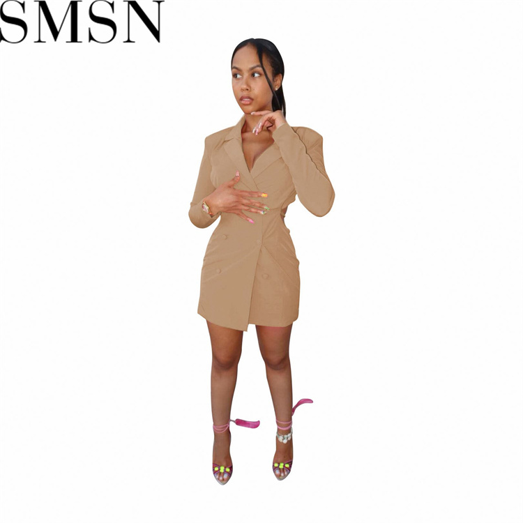 Plus Size Dress Amazon fashion casual autumn and winter suit collar backless dress