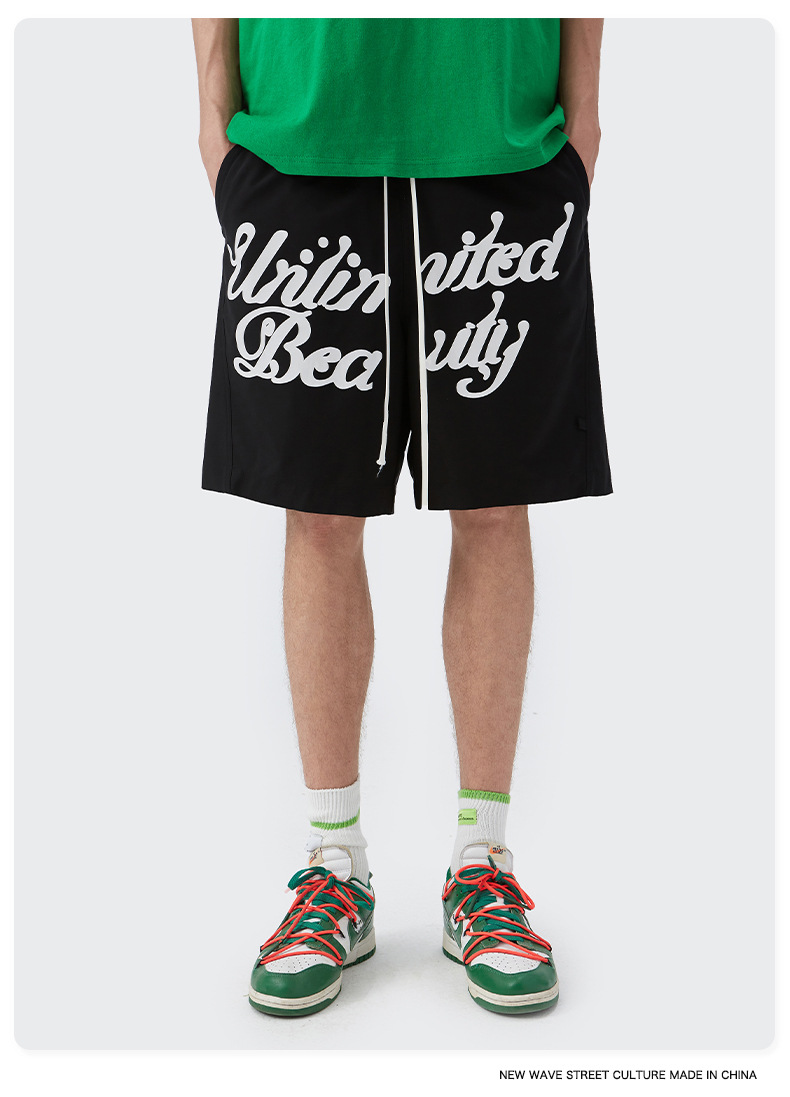 Men Boys Shorts Streetwear Bottoms Half Pants Sports Outfit Running Sweatsuit Trunks