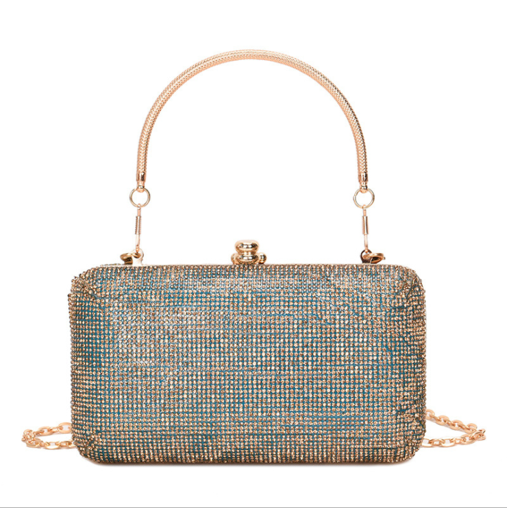 Ladies Satin Clutches Evening Bags Rhinestone