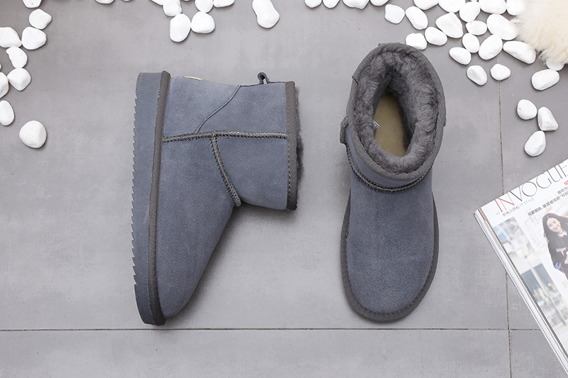 Women Boots Suede Ankle Boot Leather Winter Snow Shoes Footwear 34-42