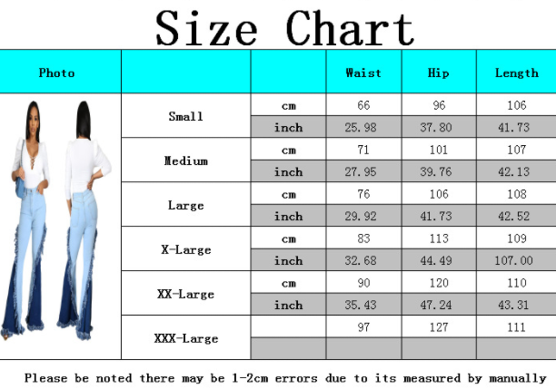 Fashion splicing jeans flared pants