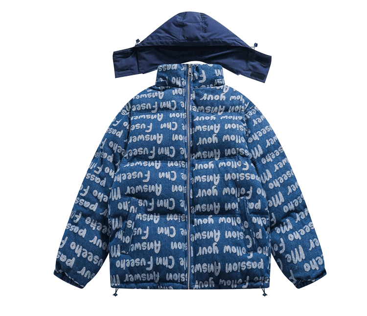 Women Men Down Jacket Hooded Coat Warm Winter Windproof Casual Parkas