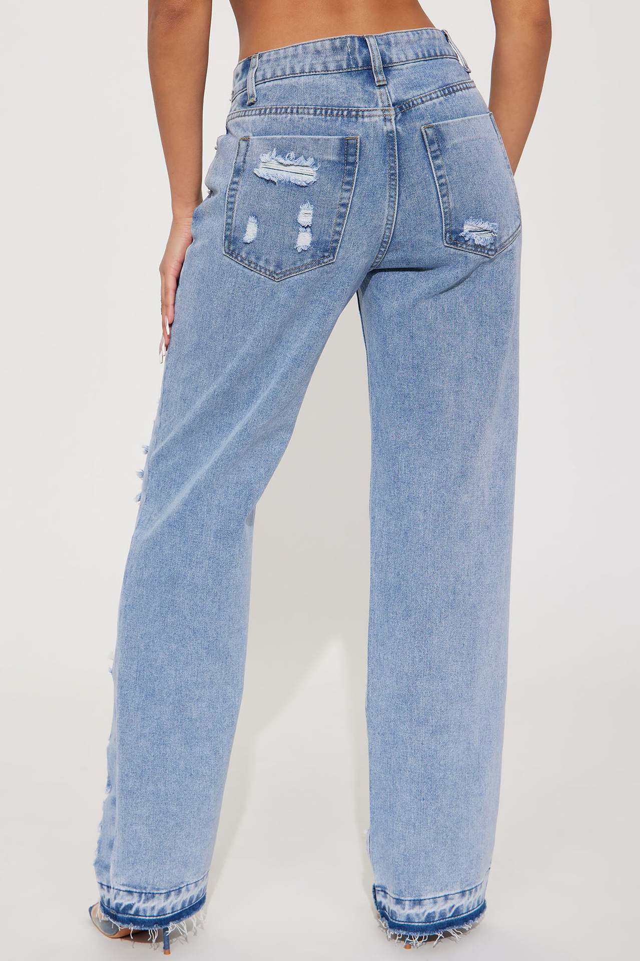 Sexy Oversized Micro Stretch Perforated Micro Flare Jeans