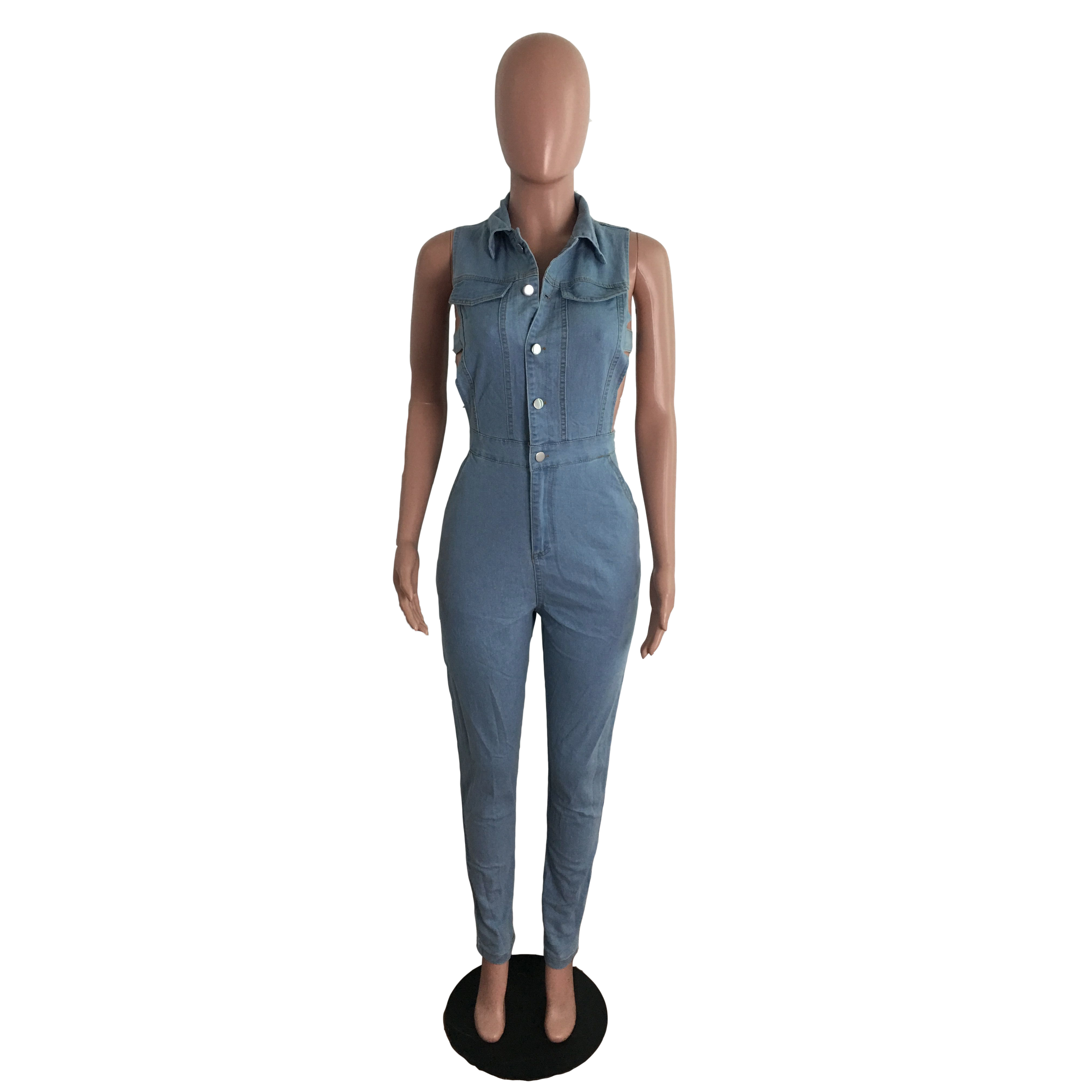 Fashion denim slim Jumpsuit