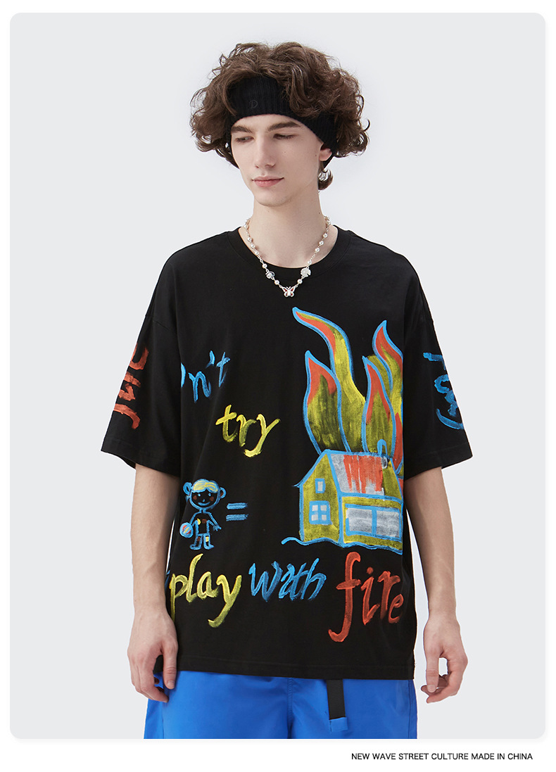 Summer Men Women Short Sleeve T-shirt Tee Pullover Tops Unisex Sweatshirt
