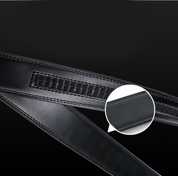 Women Men Belt 3.3cm Cowhide Leather Buckle Belt Unisex