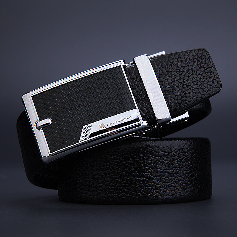 Women Men Belt 3.8cm Cowhide Leather Buckle Belt Unisex