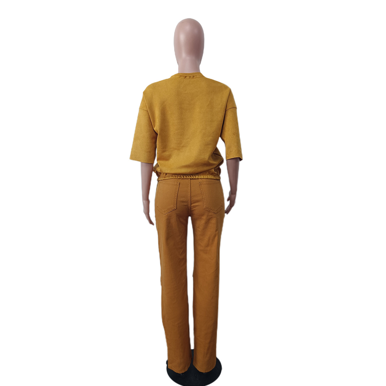 Fashion denim hole suit