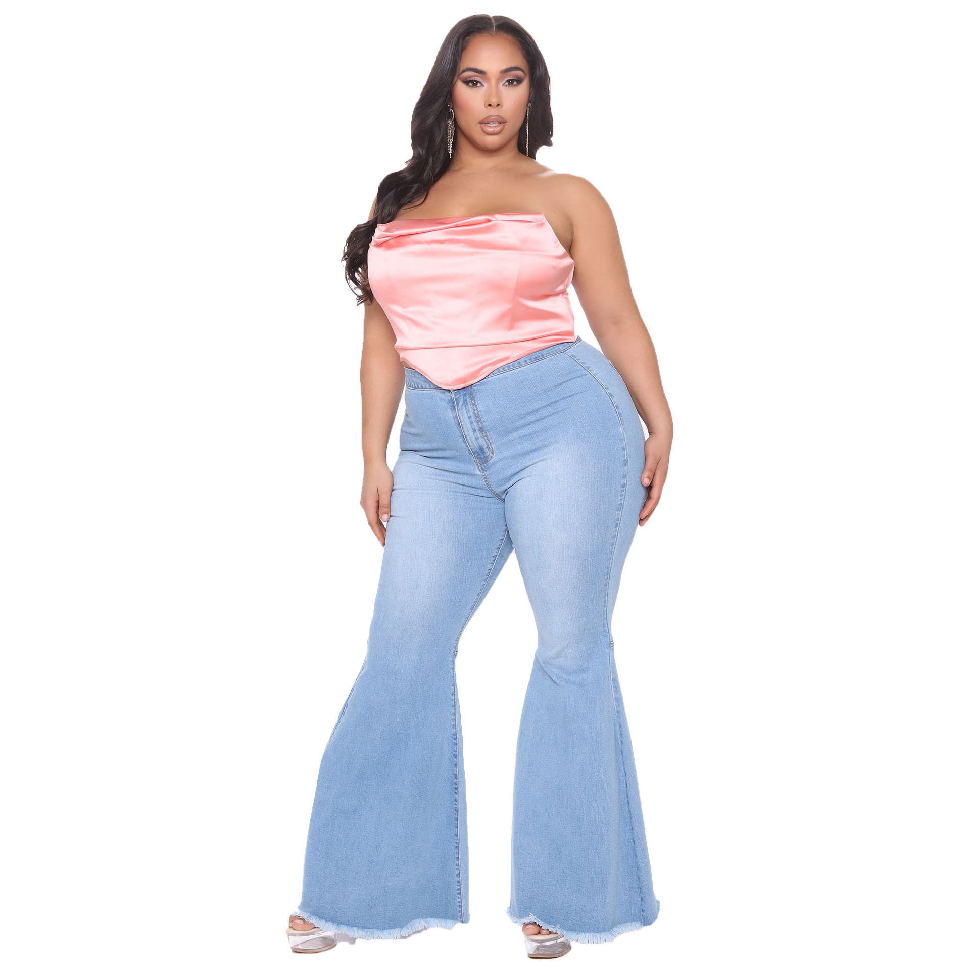 Fashion slim wide leg flare jeans