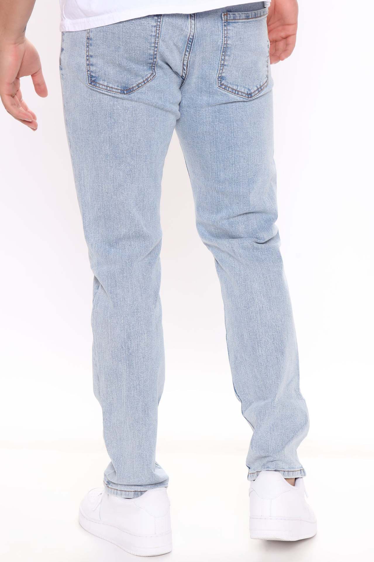 Fashionable elastic men's small leg jeans