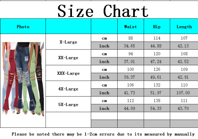 Fashion hole stitching micro flared pants
