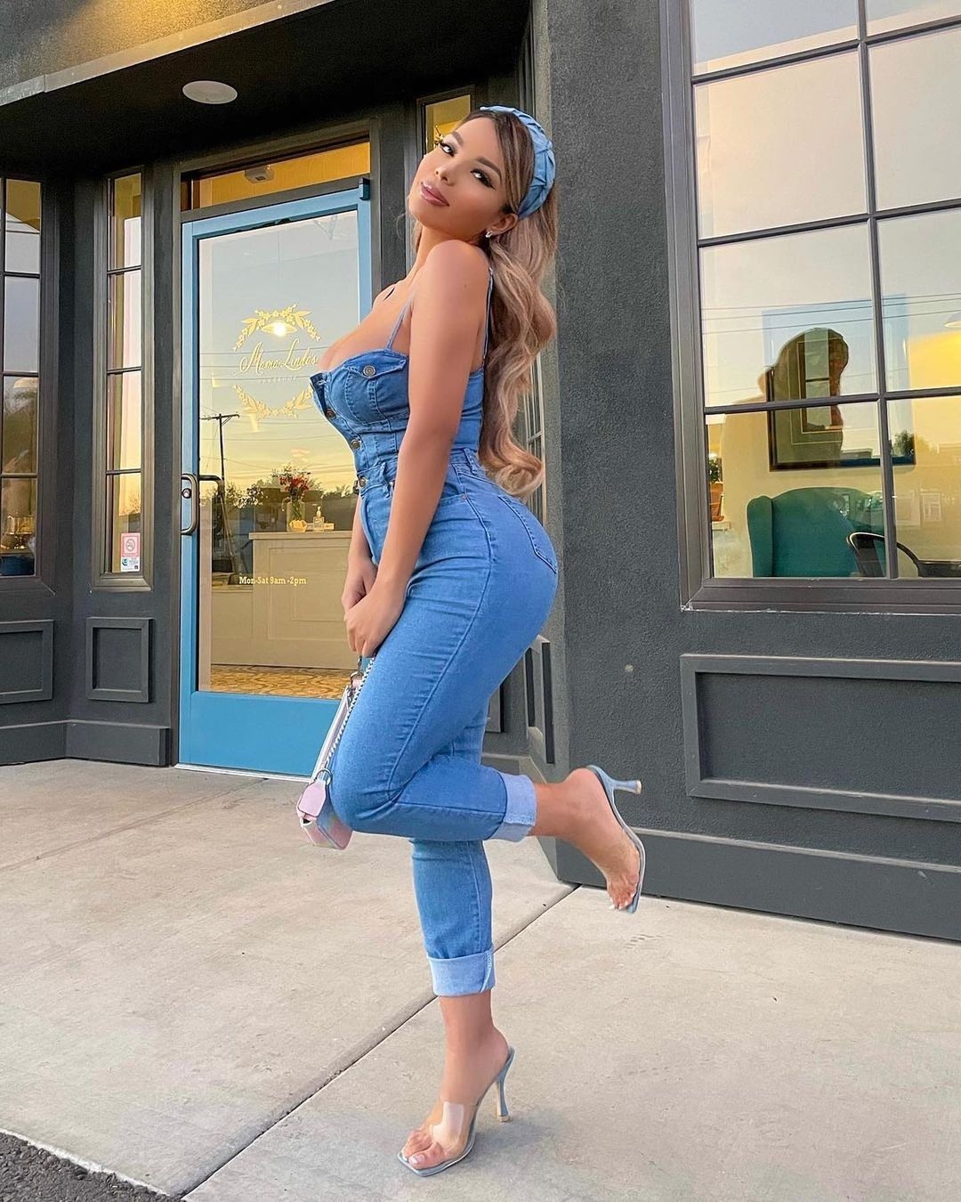 Fashion suspender jeans Jumpsuit