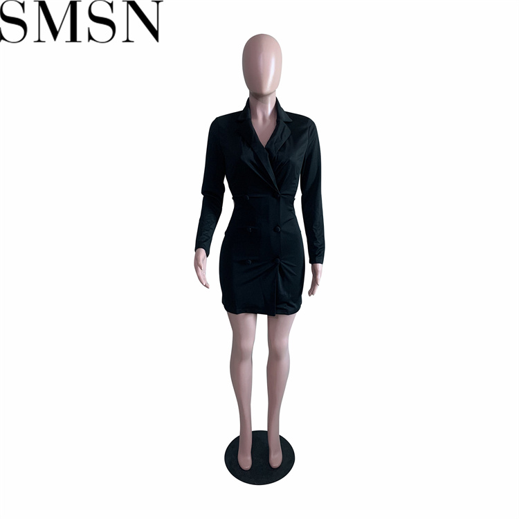 Plus Size Dress Amazon fashion casual autumn and winter suit collar backless dress